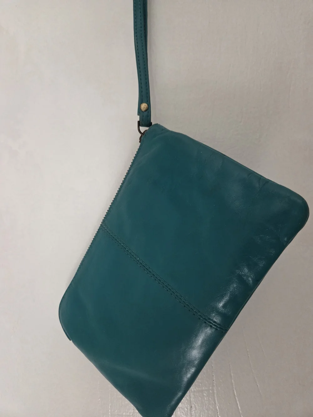 Latico Teal Leather Zip Wristlet/ Clutch - Women Bags